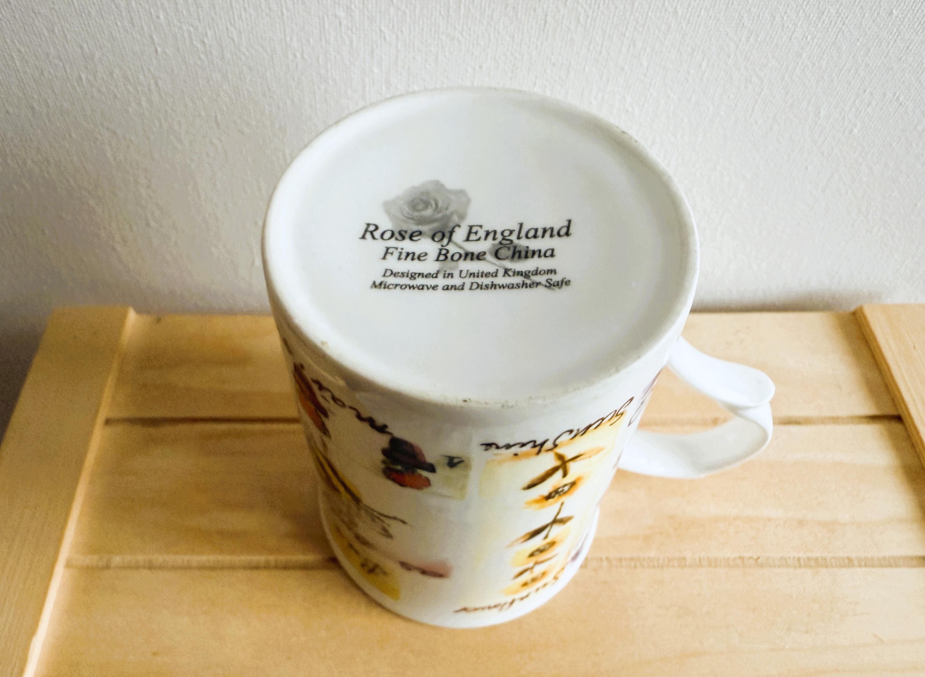 Rose of England ヴィンテージ自然をテーマにしたマグカップ、英国製 