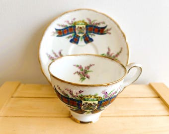 Scottish Clans Vintage Teacup and Saucer Sets for MacKintosh, Macduff, Maclean, Cameron Clans, Made in England, Selling Separately