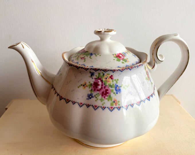 Petit Point Teapot Royal Albert Teapots Fine Bone China Etsy