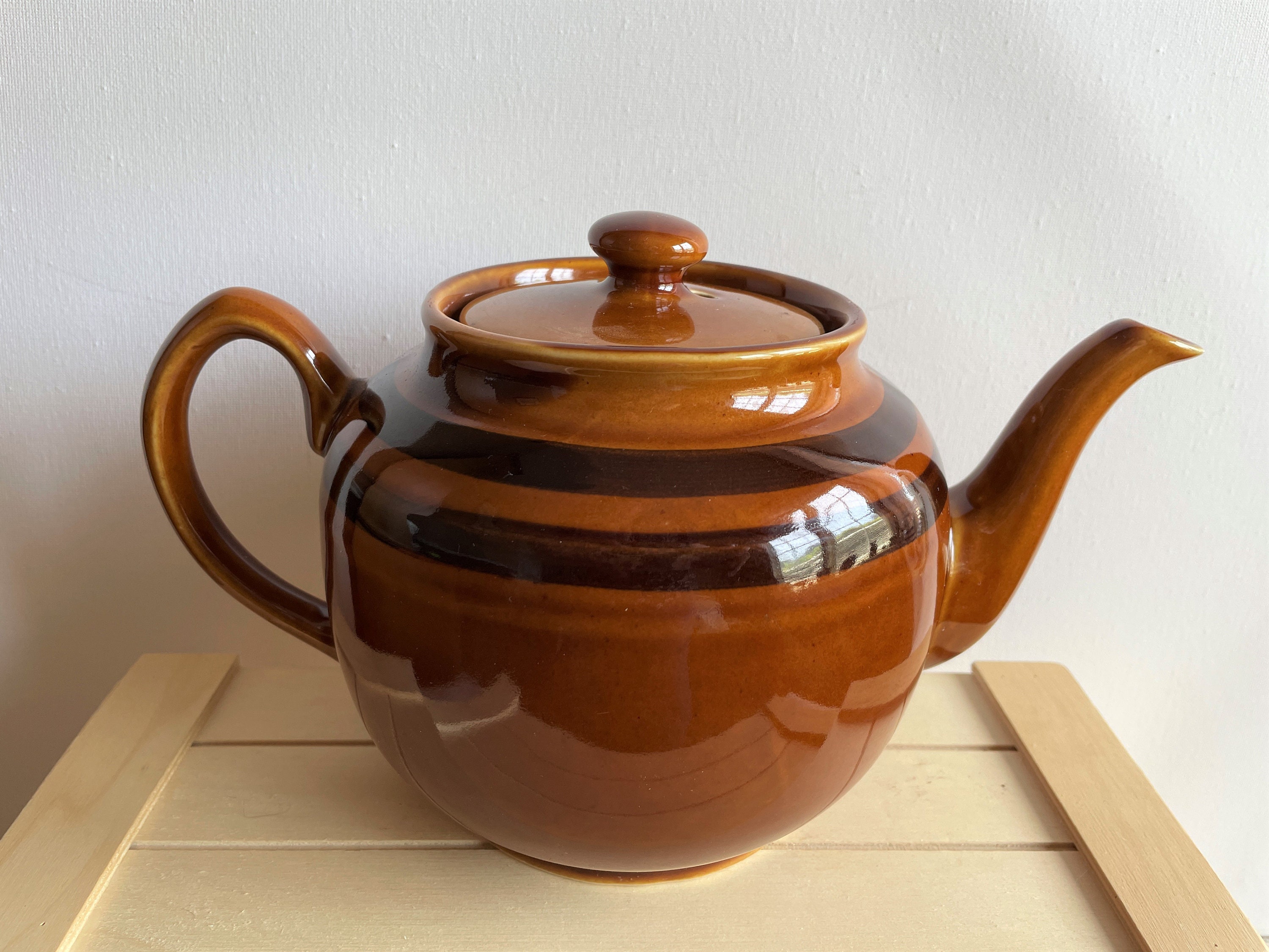 Sadler Brown Betty Large Teapot Rockingham Glaze 6 Cup Etsy Canada