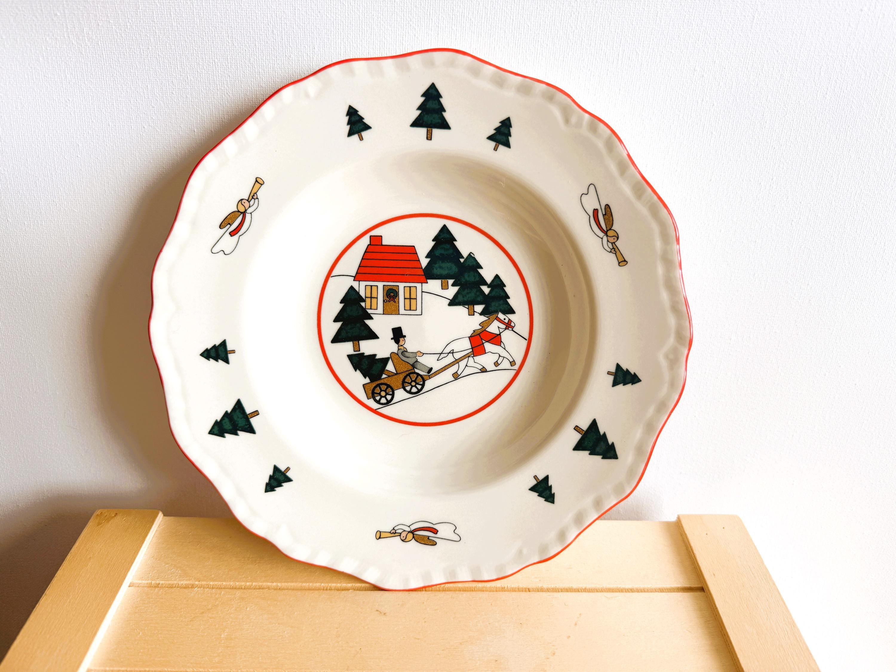 Masons Christmas Village Vintage Dishware Pieces, Made in England