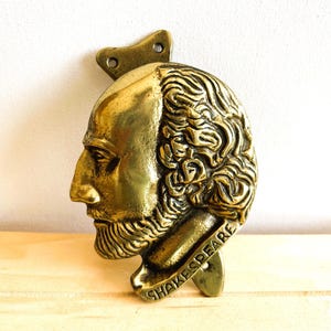 William Shakespeare Vintage Brass Door Knocker, Fox Brass Door Knocker, Home Decor, Theatre and Playwrights, Housewarming Gift