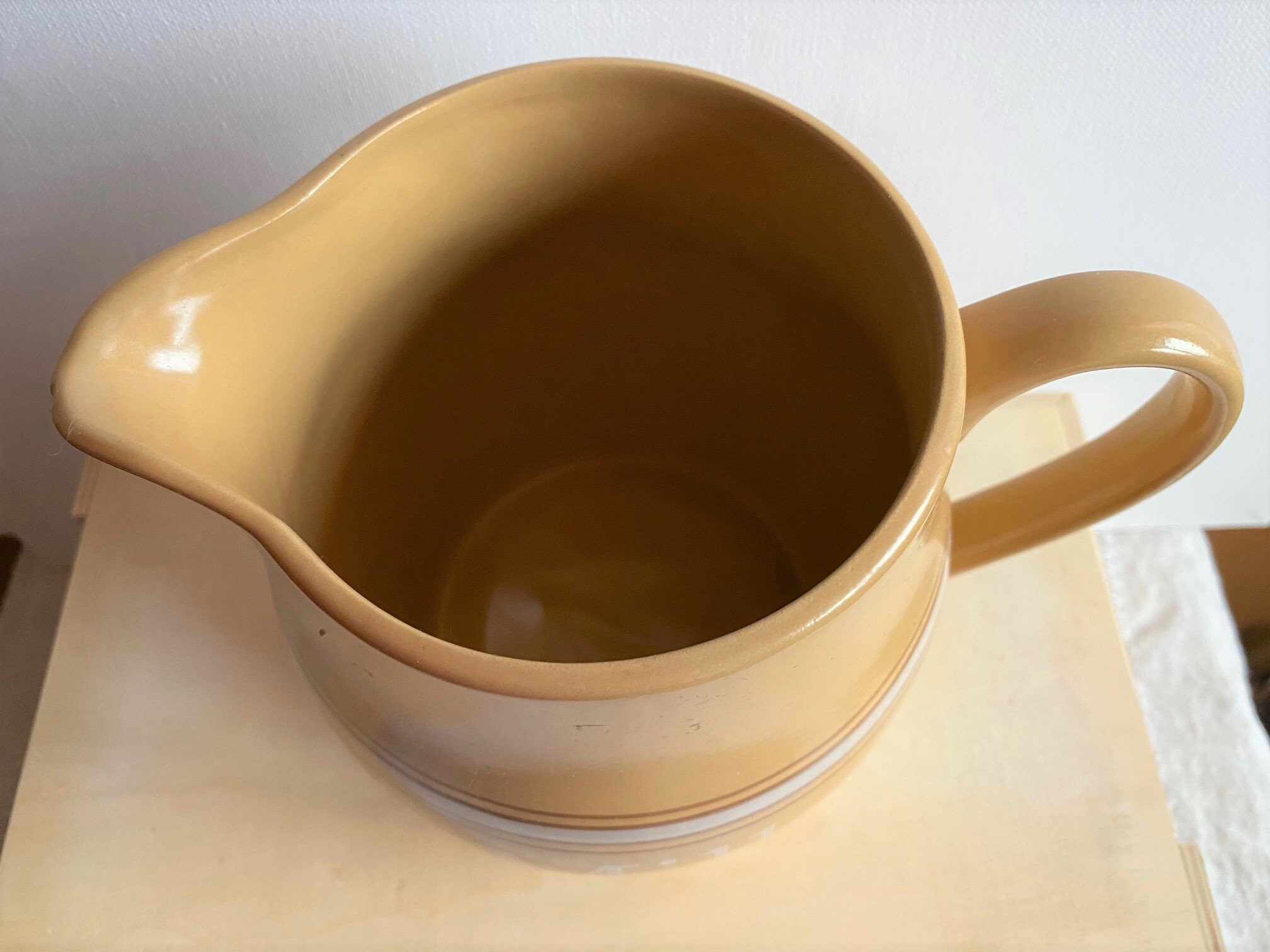 Over and Back Yellow Ware Milk Jug Vintage Pottery Yellow Etsy