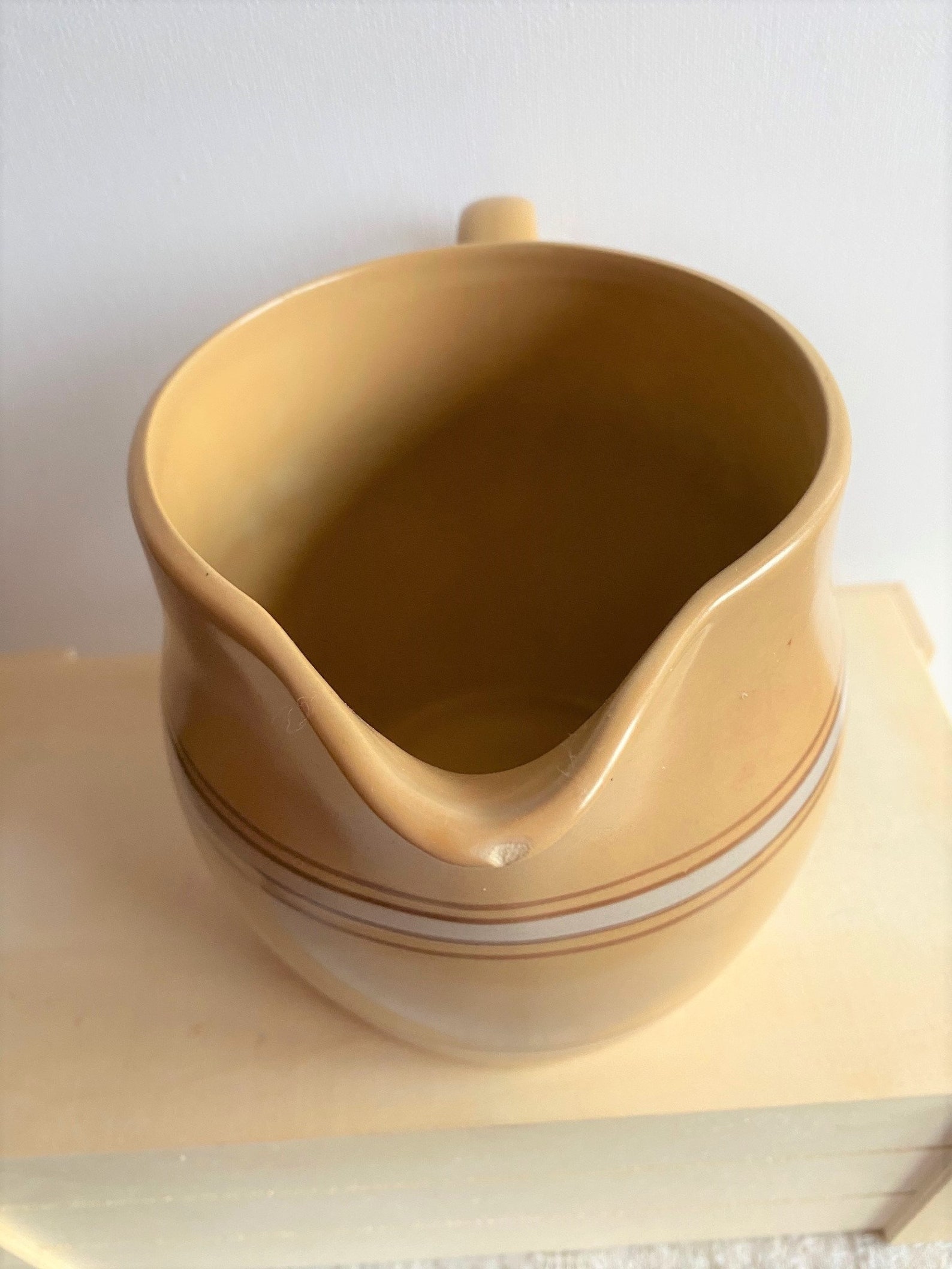 Over and Back Yellow Ware Milk Jug Vintage Pottery Yellow Etsy