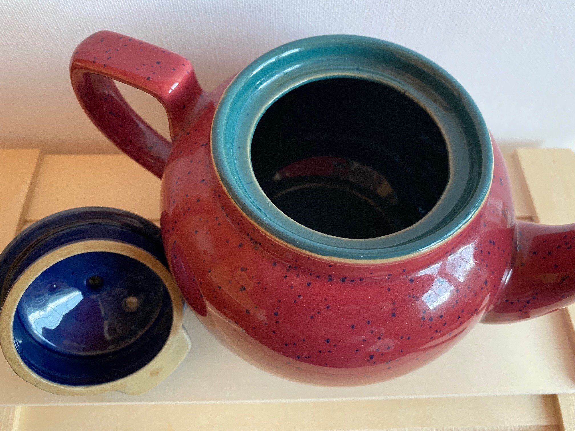 Denby Harlequin Stoneware Teapot Handcrafted Made in Etsy