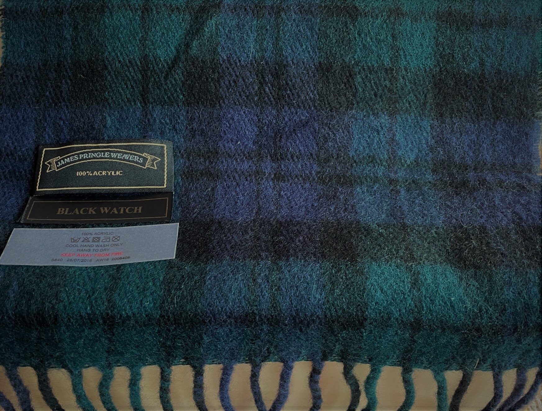James Pringle Weavers Acrylic Scarf Black Watch Tartan Made in Scotland Edinburgh Woolen Mill Purple Tartan Bright Blue Scarf Etsy