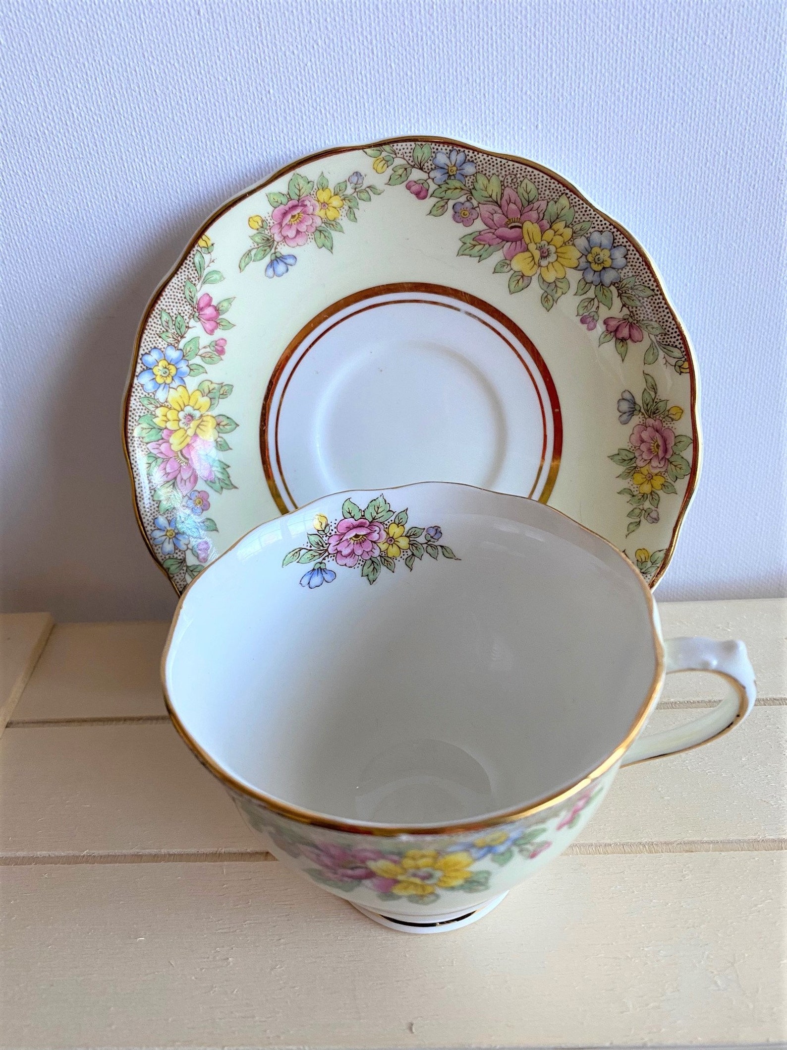 Colclough Genuine Bone China Tea Cup and Saucer 1940s Made Etsy