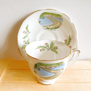 Road to the Isles Vintage Teacup and Saucer Sets by Royal Albert and Queen Anne, Scotland Highlands and the Isle of Skye
