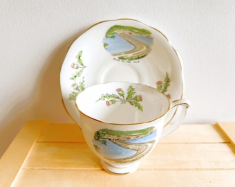 Road to the Isles Vintage Teacup and Saucer Sets by Royal Albert and Queen Anne, Scotland Highlands and the Isle of Skye
