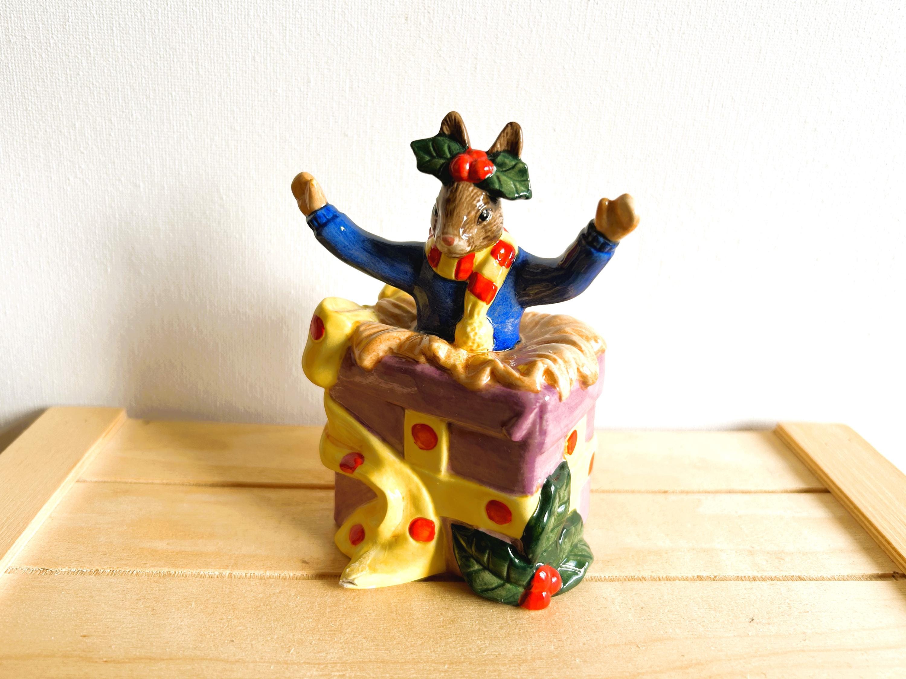 Royal Doulton Christmas Surprise Bunnykins Rabbit Vintage Figurine