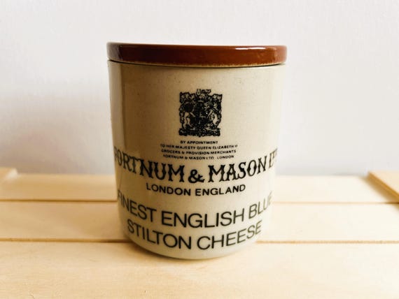 アンティーク陶器瓶　イギリス　フォートナム&メイソン Fortnum and Mason Ltd Finest English Blue Stilton Vintage