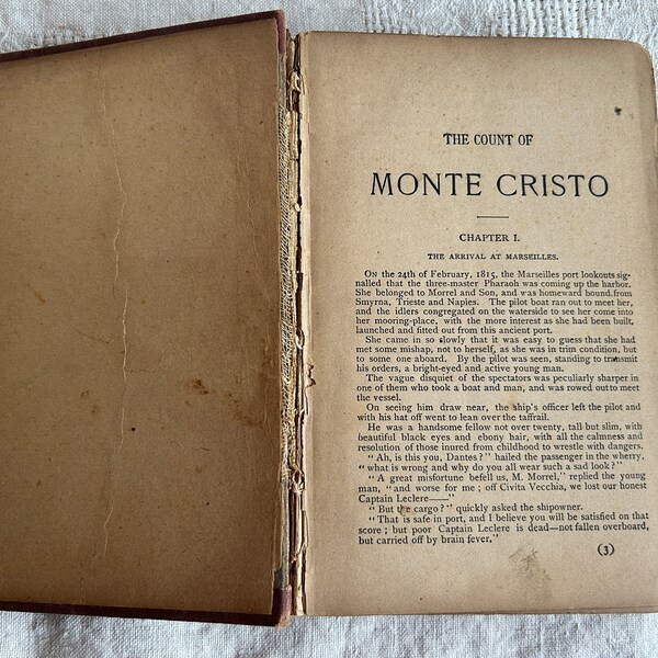 Antique Copy of The Count of Monte Cristo by Alexandre Dumas, Published by Donohue Henneberry, French Literature, Antique Books, Rare Books