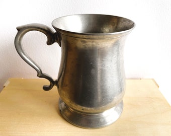英国ダンヒル ピューター製蓋付ジョッキ クラウン＆ローズ刻印有 金属工芸品 Crown and Rose Cast Pewter Vintage Tankard, Made in London England
