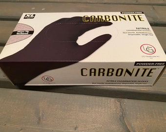 Guantes de nitrilo de carbonita tamaño XL caja grande de 100 negro nuevo en caja artesanía preparación de alimentos pintura