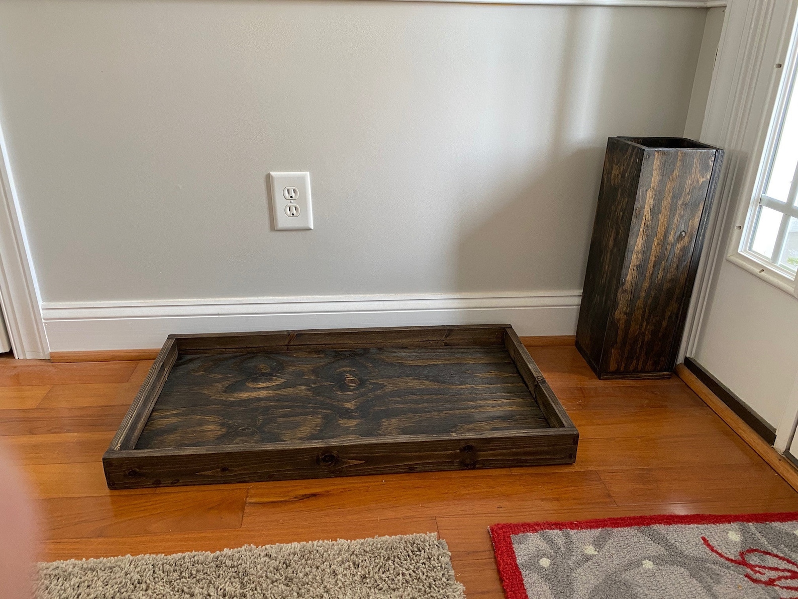 Handmade Hallway Entryway Wooden Boot Tray Storage Organizer Etsy