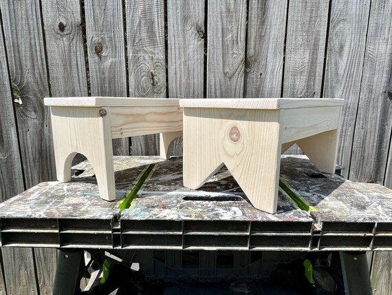 Handmade wooden step stool deals
