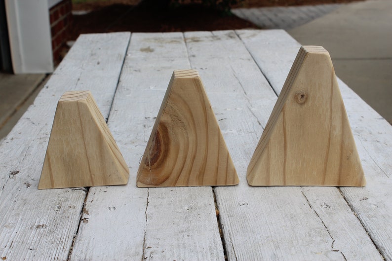 One 1 Unfinished Wood Wooden Triangle Shape wooden Block Etsy
