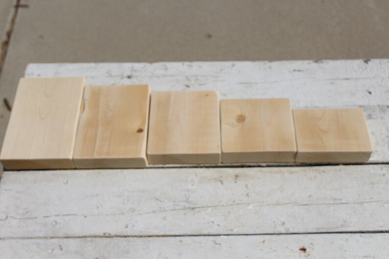 Set 5 of Unfinished Large Wood Blocks Pine Sanded Natural Etsy