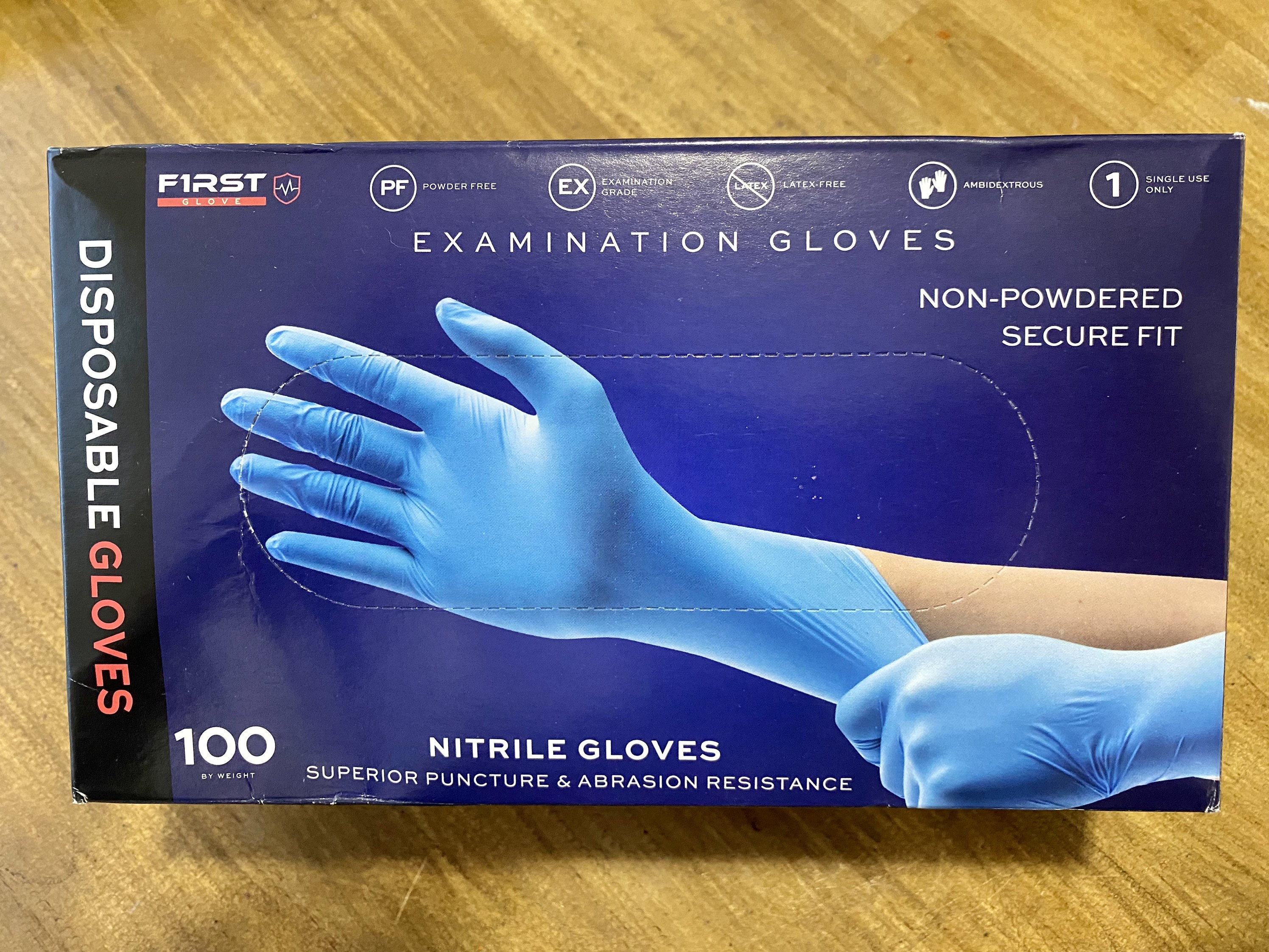 First Glove Nitrile Gloves Size Medium Med M Box of 100 Blue Etsy