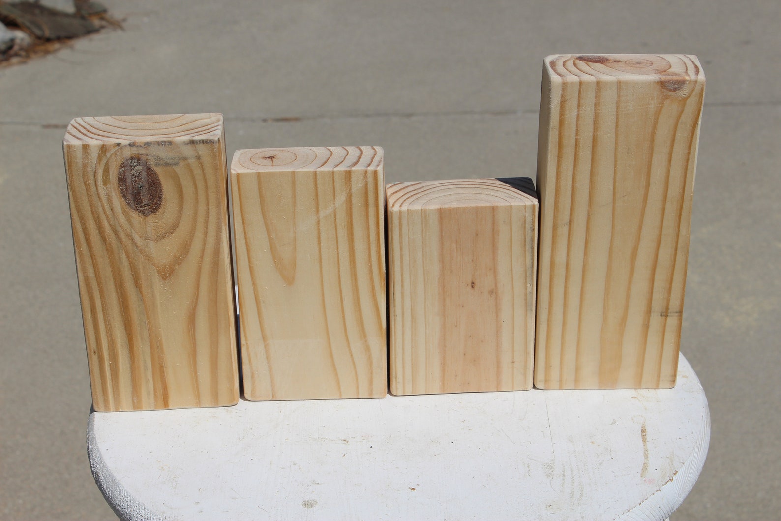 Set 4 of Unfinished Wood Block Pine Sanded Natural Ready to Etsy