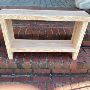 Handmade Small Indoor or Outdoor Bench with Shelf Pine Unfinished Wood Ready to Paint or Stain Rustic Farmhouse Country Primitive Simple