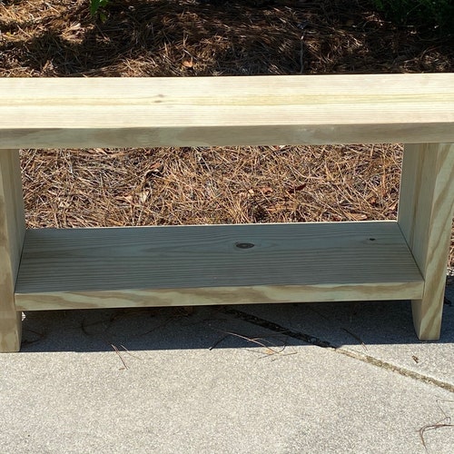 Cape Cod Farmhouse Bench With Storage Shelf Rustic Solid Wood - Etsy