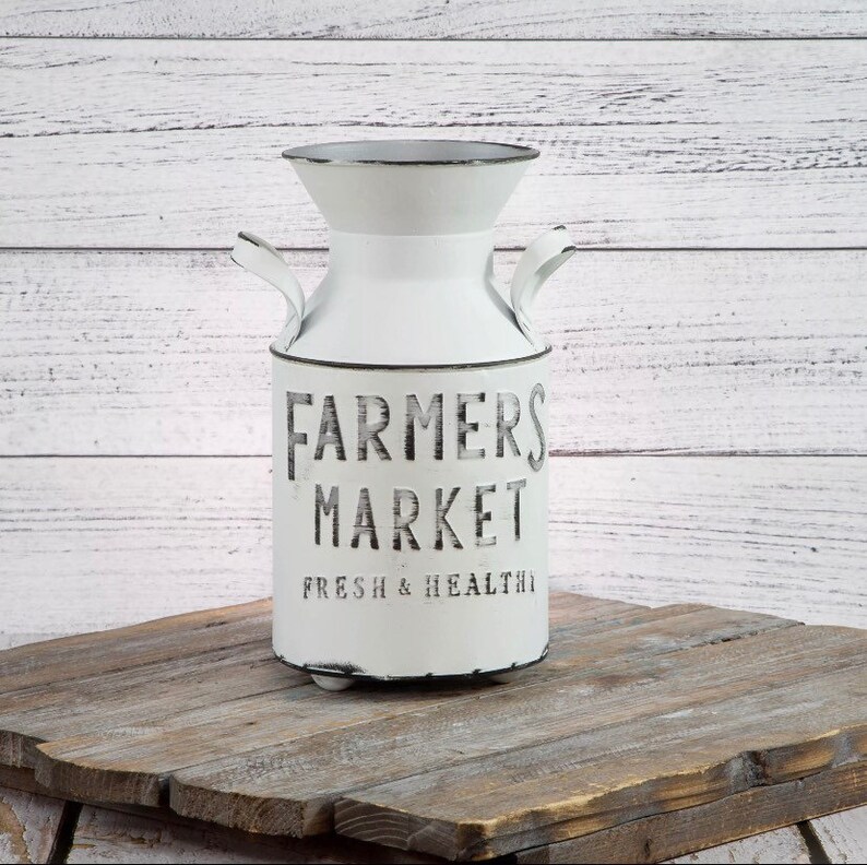 13 Galvanized Finish Milk Can Country Rustic Primitive Jug Vase 13 Galvanized Finish Milk Can Country Rustic Primitive Jug Vase
