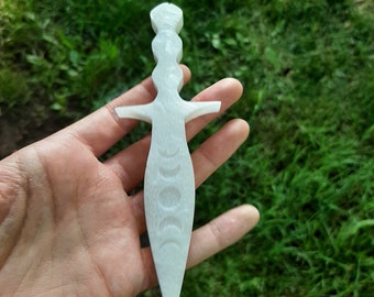 Decorative Moon Athame / Moon Athame / Ritual Knife / Moon Magick / Resin Athame