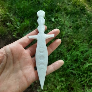 Decorative Moon Athame / Moon Athame / Ritual Knife / Moon Magick / Resin Athame