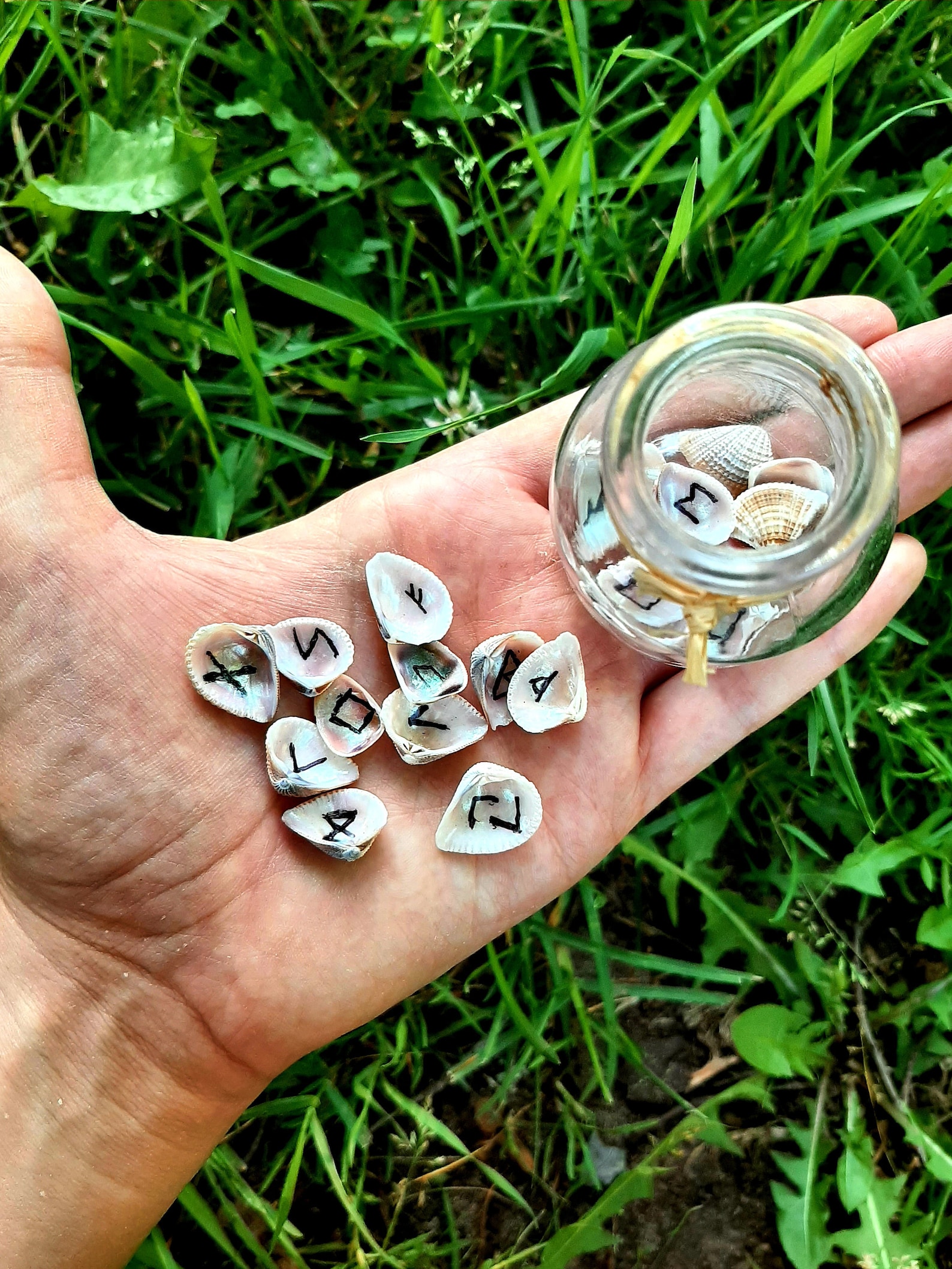 Iridescent Shell Runes / Runes in a Jar / Shell Runes / Elder Futhark ...