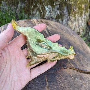 Green Bronze Dragon Head Flatback