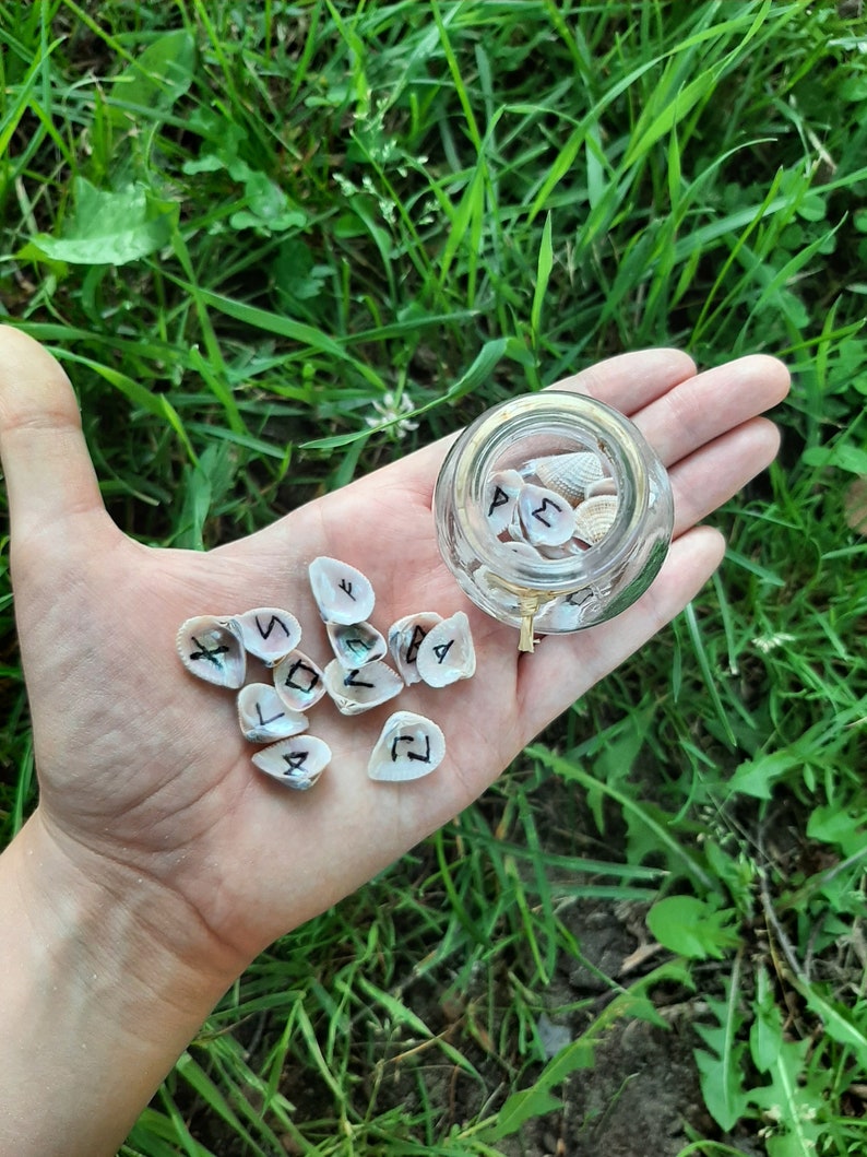 Iridescent Shell Runes / Runes in a Jar / Shell Runes / Elder Futhark ...