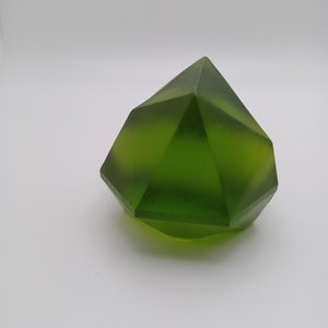 Matte Green Resin Gem / Green Resin Paperweight / Green Crystal TTRPG Prop Resin Gem Big Resin Crystal Green Gem Big Green Stone Game Master