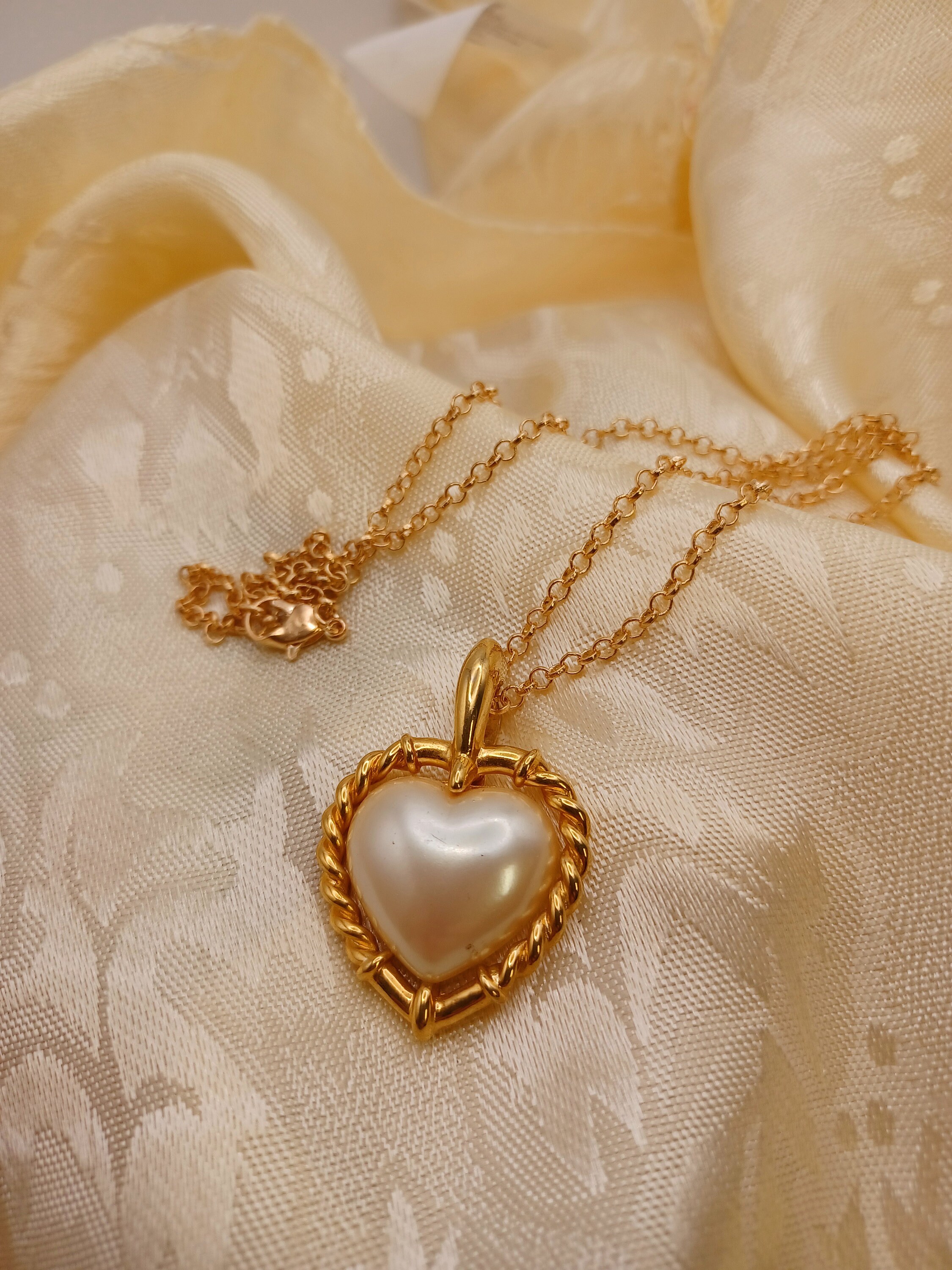 【VINTAGE HOLLYWOOD】Open Your Heart Pearl Necklace VINTAGE HOLLYWOOD - OPEN YOUR HEART PEARL NECKLACE (GOLD