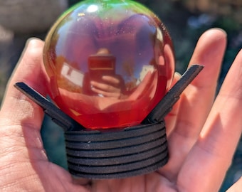 Mages Crystal Ball Red Green Orb Pronged Resin Crystal in Holder (Glued) B Grade Altar Decor Mage Halloween Glow in the Dark Magic LARP