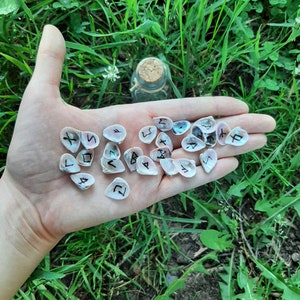 Iridescent Shell Runes / Runes in a Jar / Shell Runes / Elder Futhark ...