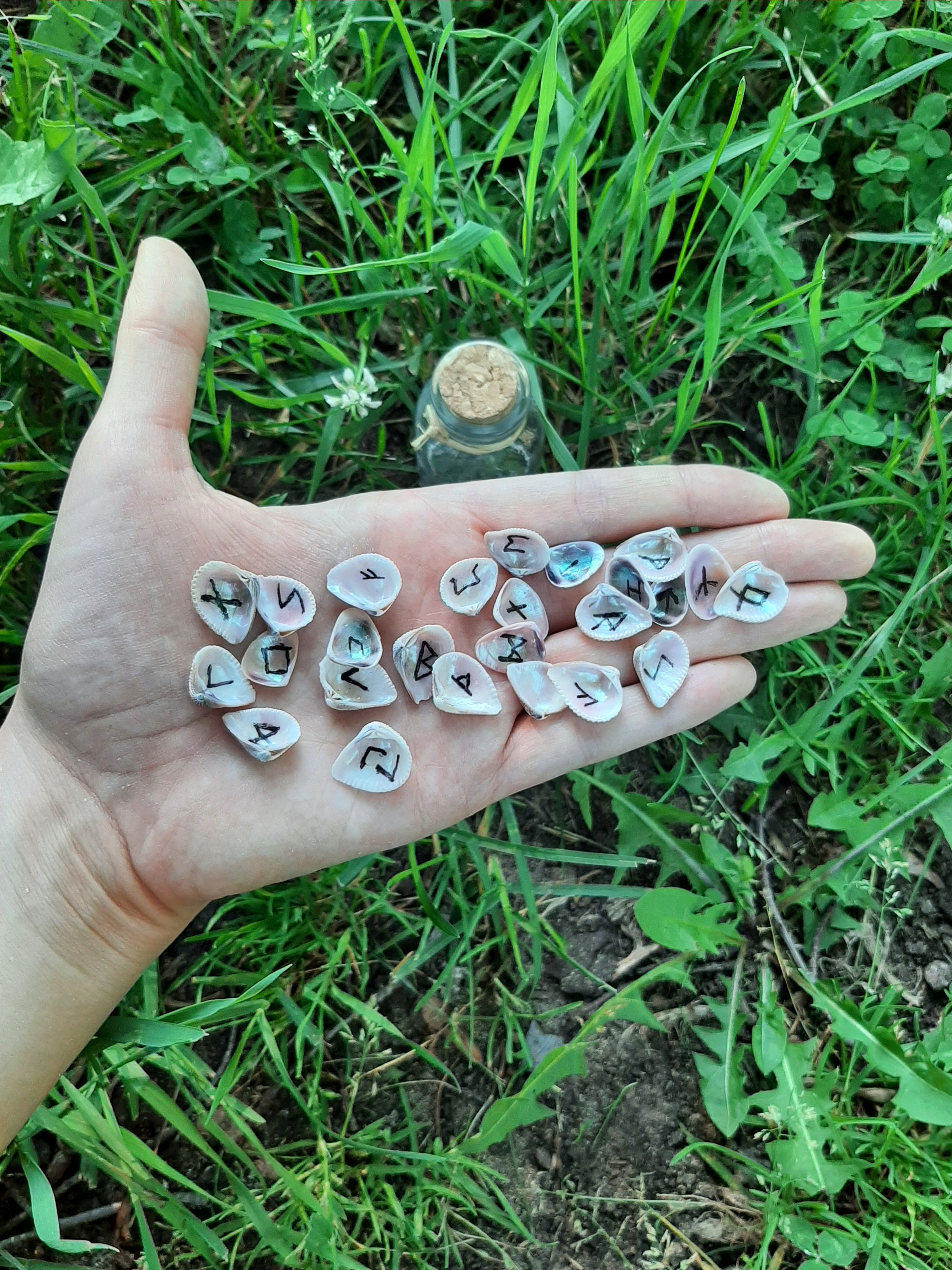 Iridescent Shell Runes / Runes in a Jar / Shell Runes / Elder Futhark ...
