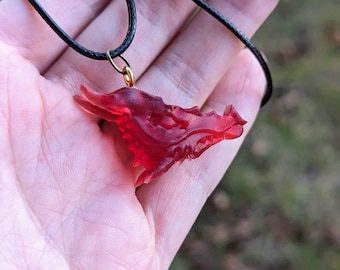 Red Dragon Necklace Fire Dragon Necklace Fantasy Necklace for Her Draconian Jewelry Goth Gifts Cute Dragon Necklace Dragon Head Crystal