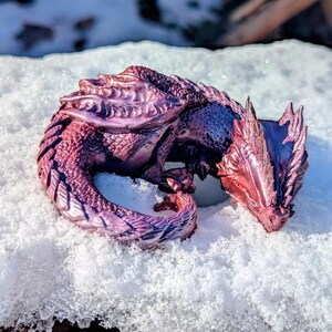 Ruby the Sleeping Dragon | Dice Guardian | Red Resin Dragon / Resin Dragon / Dice Guardian Dragon / TTRPG Resin / Drake