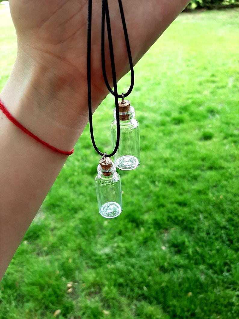 Empty Vial Necklace / Glass Bottle Necklace / Mini Glass Jar / Etsy