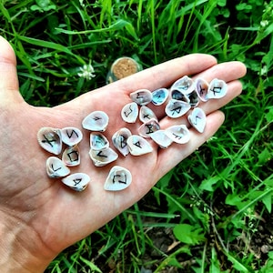 Iridescent Shell Runes / Runes in a Jar / Shell Runes / Elder Futhark ...