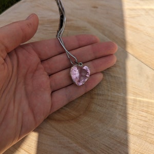 Faux Crystal Heart Necklace Vintage Heart Pendant image 3