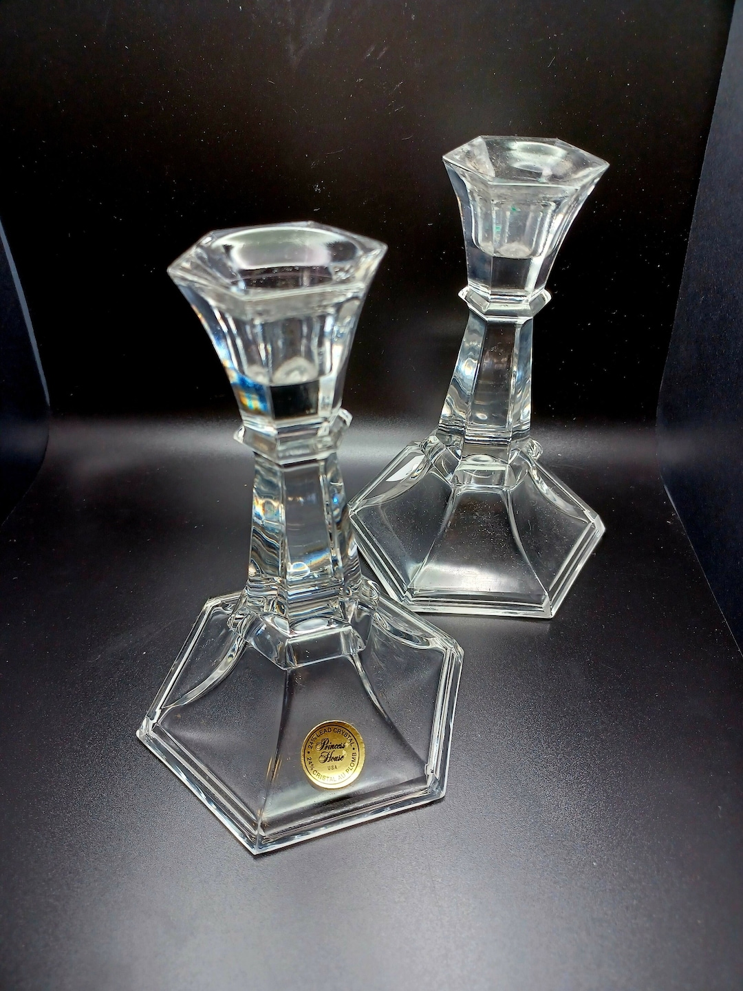 Set of 2 Lead Crystal Candle Holders - Etsy