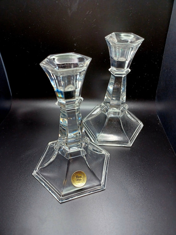 Set of 2 Lead Crystal Candle Holders - Etsy