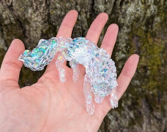 Holographic Aura Borealis Wolf Crystal Wolf Figurine Resin Wolf Unique Wolf Gift Resin Crystal Sculpture Faux Crystal Wolf Just Because Gift