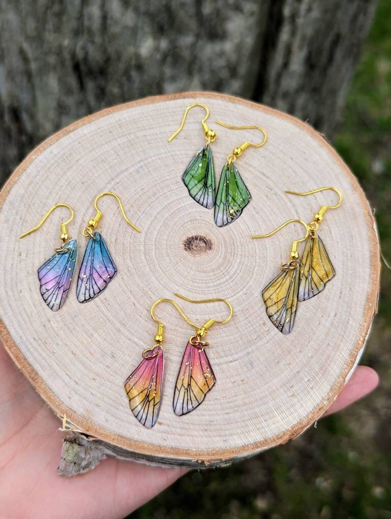 Zierliche gelbe Schmetterlingsflügel Ohrringe / Schmetterlinge / gelbe Schmetterlinge / - Bild 8 von 11