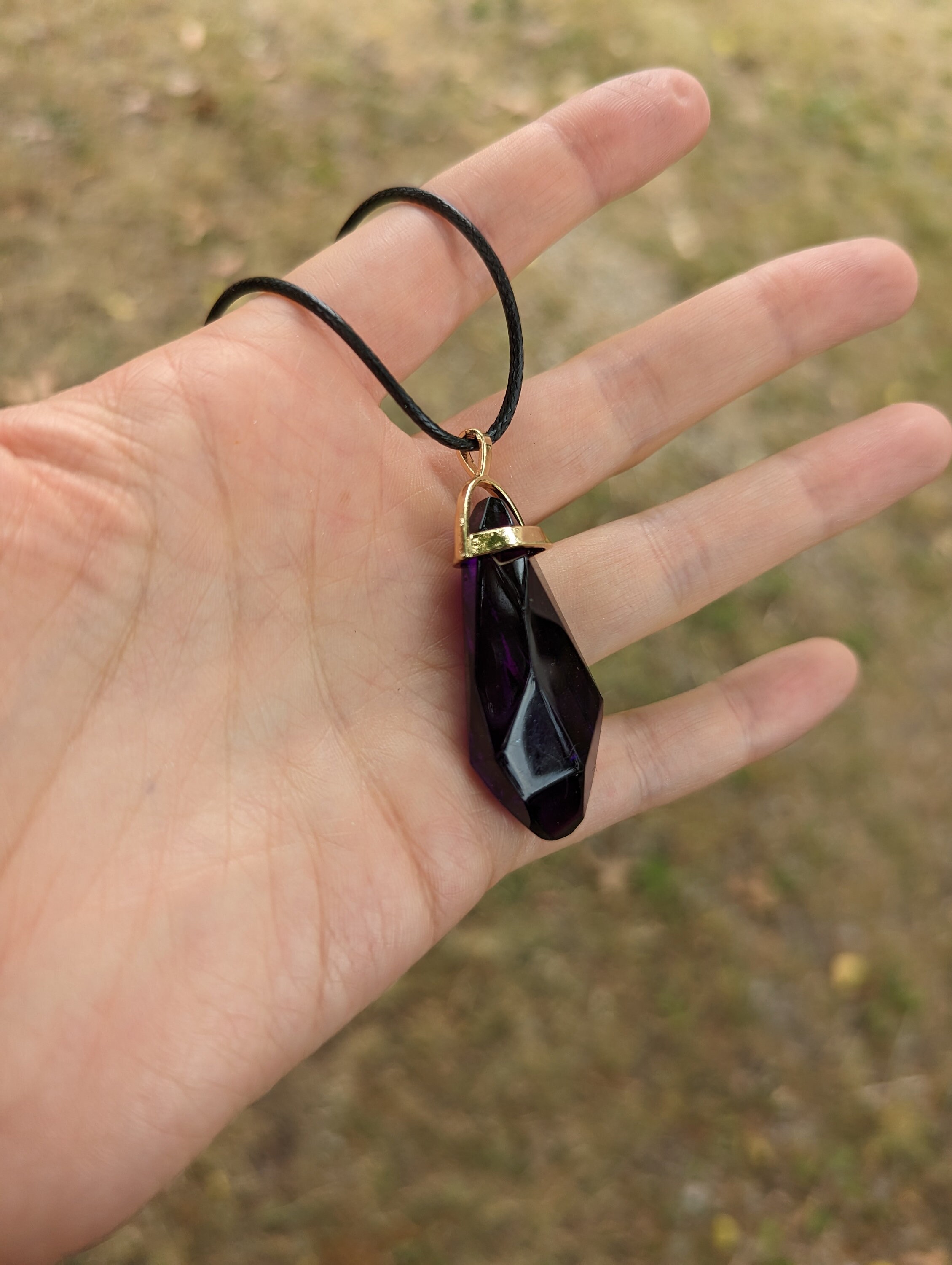 Purple Black Resin Crystal Necklace Crystal Necklace Purple