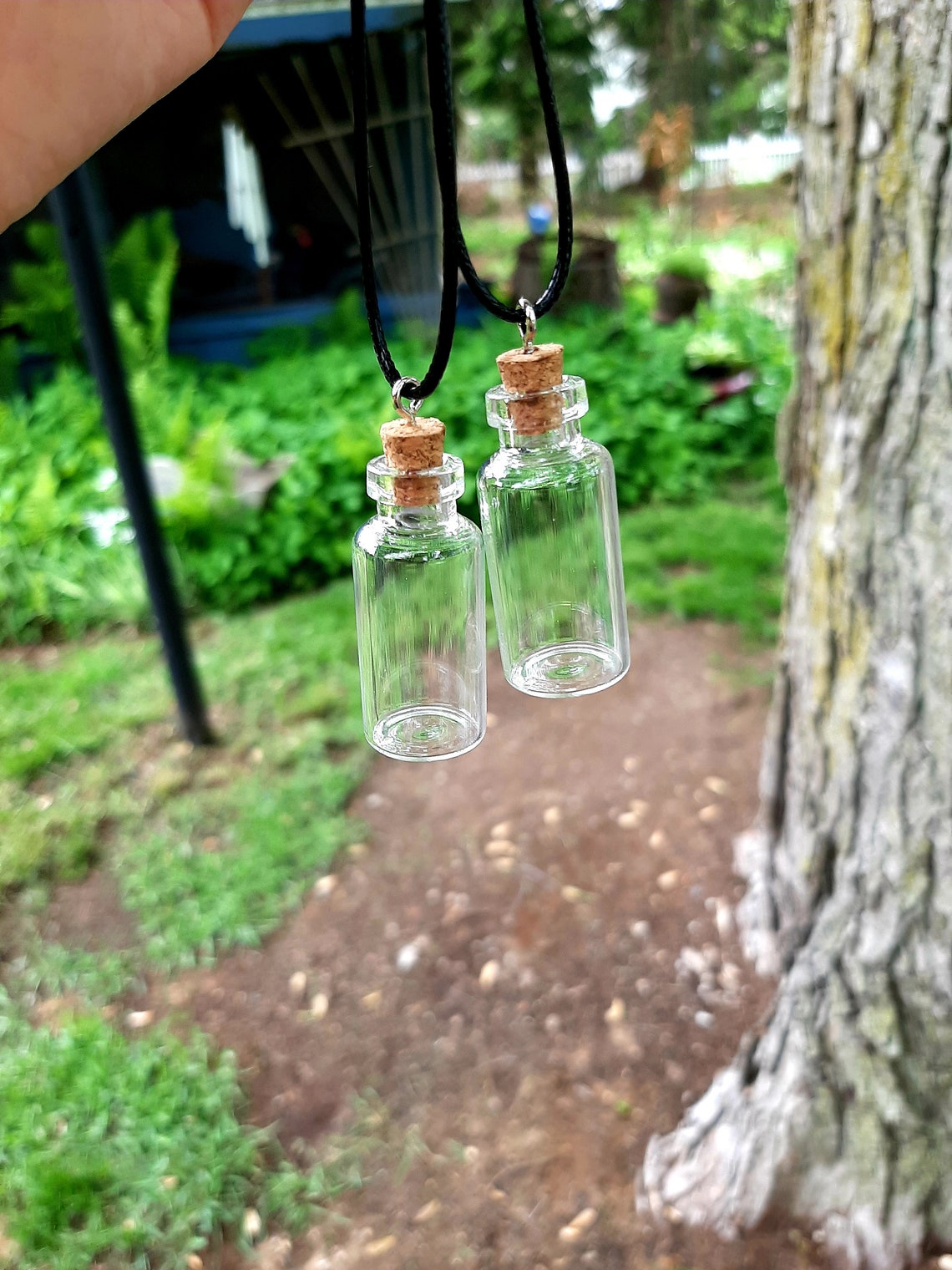 Empty Vial Necklace / Glass Bottle Necklace / Mini Glass Jar / Etsy