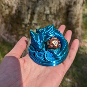 Blue Green Baby Dragon Dice Guardian D20 Dice Guardian TTRPG