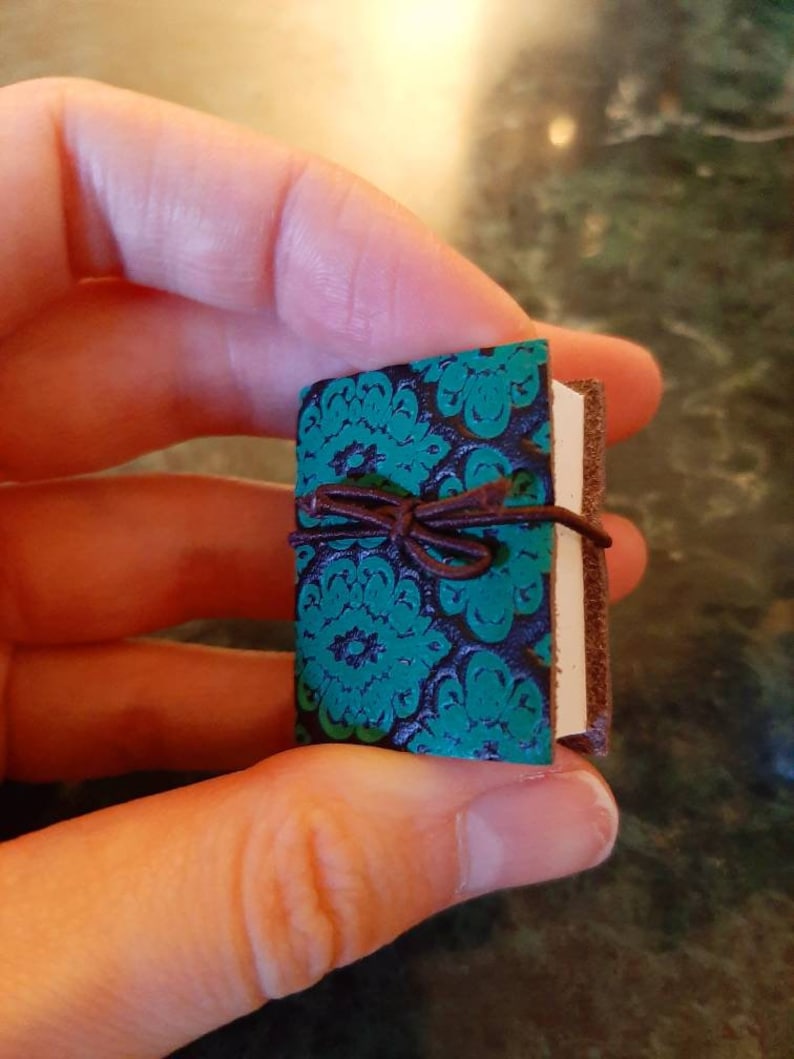 Leather Book Necklace / Spellbook Necklace / Book Lovers Gift Etsy